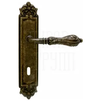 Дверная ручка на планке Melodia 229/229 'Libra' античная бронза (key)