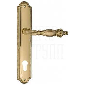 Дверная ручка Venezia 'OLIMPO' на планке PL98 полированная латунь (cyl)