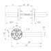 Дверная ручка на круглой розетке Fuaro (Фуаро) R.DSS201-0204/19, схема
