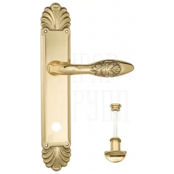 Дверная ручка Venezia 'CASANOVA' на планке PL87 полированная латунь (wc)
