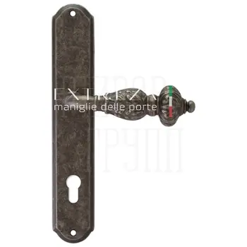 Дверная ручка Extreza 'TESLA' (Тесла) 315 на планке PL01 античное серебро (cyl)