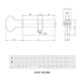 Цилиндровый механизм Kale kilit (Кале килит) с вертушкой 164 BM/100 (40+10+50) mm , схема
