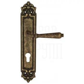 Дверная ручка Venezia 'CLASSIC' на планке PL96 античная бронза (cyl)