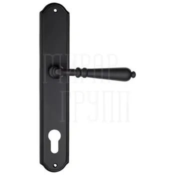 Дверная ручка Fratelli Cattini 'NAPOLI' на планке PL02 матовый черный (cyl)