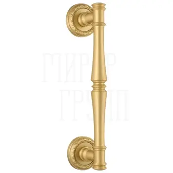 Ручка дверная скоба Extreza 'PIERO' на круглых розетках R02 матовое золото
