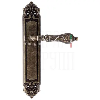 Дверная ручка Extreza 'GRETA' (Грета) 302 на планке PL02 античная бронза