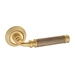 Дверная ручка на розетке Venezia "MOSCA" D8, французское золото + коричневый
