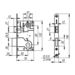 Замок межкомнатный Armadillo под цилиндр LH 25-50 BOX ригель+защёлка, схема