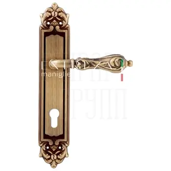 Дверная ручка Extreza 'GRETA' (Грета) 302 на планке PL02 матовая бронза (cyl)