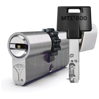 Цилиндровый механизм ключ-вертушка Mul-T-Lock (Светофор) MTL600 106 mm (26+10+70) никель + шестерня