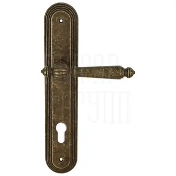 Дверная ручка Extreza 'DANIEL' (Даниел) 308 на планке PL05 античная бронза (cyl)