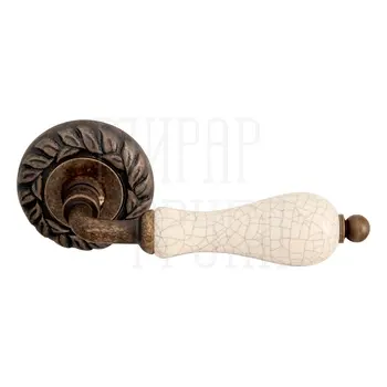 Дверная ручка на розетке Melodia 179 (60) 'Ceramic' античная бронза с кракелюром
