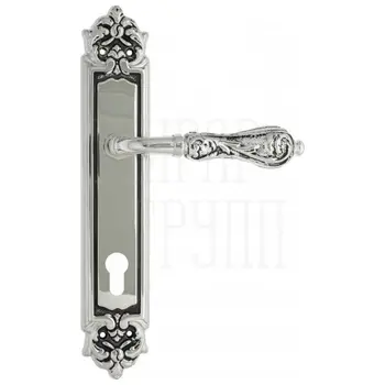 Дверная ручка Venezia 'MONTE CRISTO' на планке PL96 натуральное серебро (cyl)