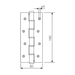 Дверная петля пружинная карточная универсальная Justor 5814 (180 мм, 60 кг на 3), схема