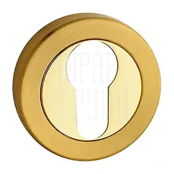 Накладки дверные под цилиндр Pasini 8 BFY (CYL) матовая + полированная латунь