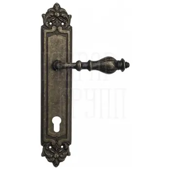 Дверная ручка Venezia 'GIFESTION' на планке PL96 античная бронза (cyl)