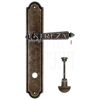 Дверная ручка Extreza 'LEON' (Леон) 303 на планке PL03 античная бронза (wc)