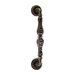 Ручка дверная скоба Extreza "Greta" (Грета) на круглых розетках R02, античная бронза