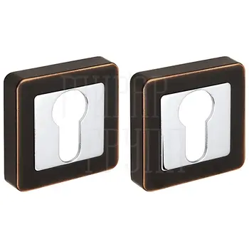 Накладка Fuaro (Фуаро) под цилиндр ET XM темная медь + хром