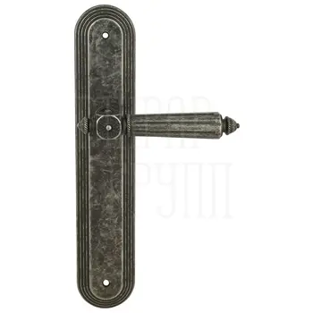 Дверная ручка Extreza 'LEON' (Леон) 303 на планке PL05 античное серебро