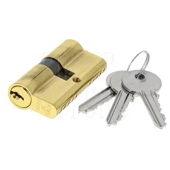 Цилиндр замка Экстреза AS-70 ключ-ключ 30x10x30 полированное золото