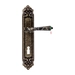 Дверная ручка Extreza "PETRA" (Петра) 304 на планке PL02, античная бронза (cab) (KEY)