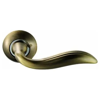 Дверные ручки на круглой розетке Archie S010 100 античная бронза