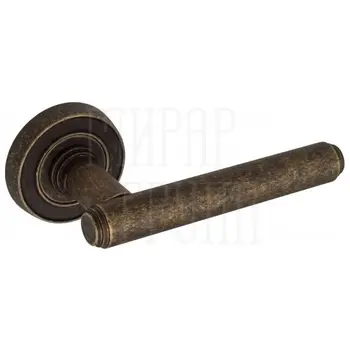 Дверная ручка на розетке Venezia 'EXA' D6 античная бронза