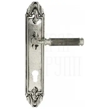 Дверная ручка Venezia 'MOSCA' на планке PL90 натуральное серебро (cyl)