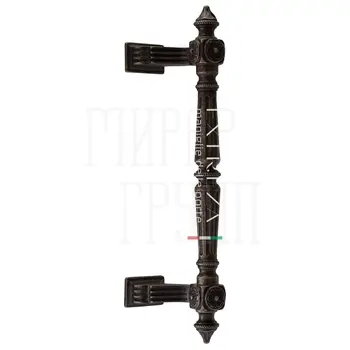 Ручка дверная скоба Extreza 'Leon' (Леон) 277 мм (200 мм) античная бронза