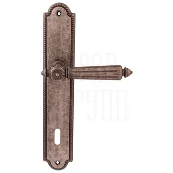 Дверная ручка на планке Melodia 246/458 'Nike' античное серебро (key)