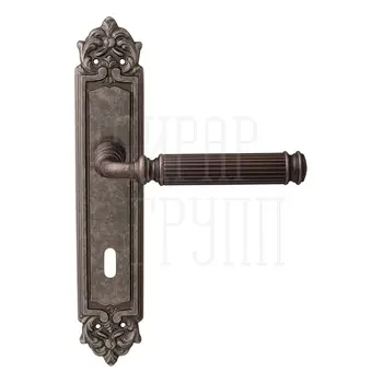 Дверная ручка на планке Melodia 290/229 Ranja античное серебро (key)