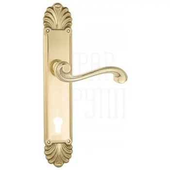 Дверная ручка Venezia 'VIVALDI' на планке PL87 полированная латунь (cyl)
