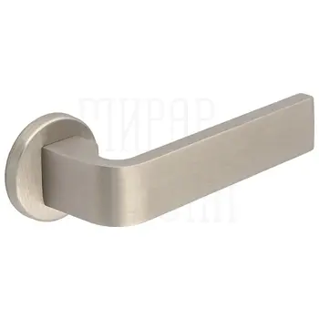 Дверная ручка Extreza Hi-Tech 'Sound' (Саунд) 106 на круглой розетке R16 матовый никель