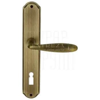 Дверная ручка Extreza 'VIGO' (Виго) 324 на планке PL01 матовая бронза (cab) (KEY)