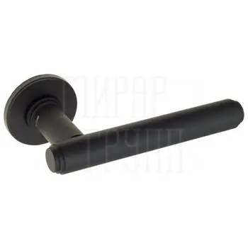 Дверная ручка на круглой розетке Venezia 'EXA' FSR черный