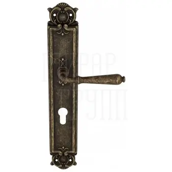 Дверная ручка Venezia 'CLASSIC' на планке PL97 античная бронза (cyl)