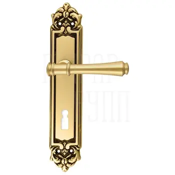 Дверная ручка Extreza 'PIERO' (Пиеро) 326 на планке PL02 французское золото (cab) (KEY)