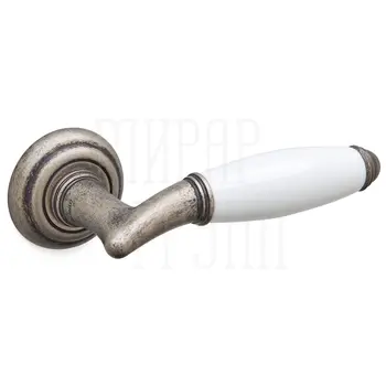 Дверная ручка на розетке Mandelli 'Melody' 1201 античный хром + керамика