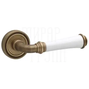 Дверная ручка на розетке Fimet 'Tasha' 1028P (261) матовая бронза + керамика