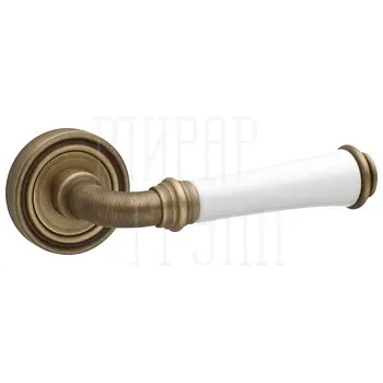 Дверная ручка на розетке Fimet 'Tasha' 1028P (261) матовая бронза + керамика