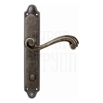 Дверная ручка на планке Melodia 225/158 'Cagliari' античное серебро (wc)