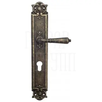 Дверная ручка Venezia 'VIGNOLE' на планке PL97 античная бронза (cyl)