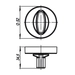 Ручка поворотная Armadillo WC-BOLT BK6/URB, схема