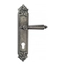 Дверная ручка Venezia 'CASTELLO' на планке PL96, античное серебро (cyl)
