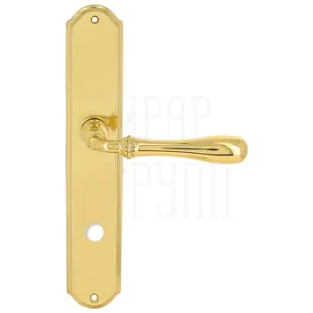 Дверная ручка Extreza 'CARRERA' (Каррера) 321 на планке PL01 полированное золото (wc)