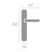 Дверная ручка на планке Forme 215/P06 'Naxos', схема