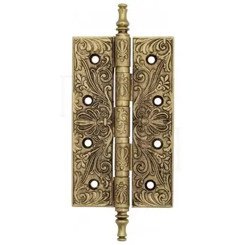 Дверная петля универсальная латунная с узором Venezia CRS012 152x89x4 французское золото