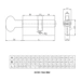 Цилиндровый механизм Kale kilit (Кале килит) с вертушкой 164 BM/68 (26+10+32) mm, схема