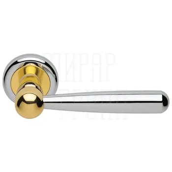 Дверные ручки на розетке Morelli Luxury 'Pinokkio' полированный хром + золото